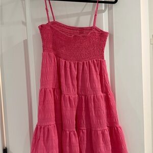 SHEIN Pink Tiered Mini Dress